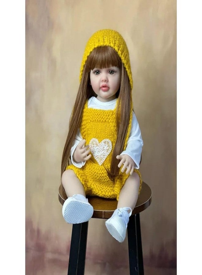 OOTLO Reborn Silicone Doll, Cute Realistic Soft Silicone Vinyl Reborn Baby Dolls,Newborn Baby Dolls with Cloth, Nipple Bottle, Dipper & Magnetic Pacifier,22 inch(Multi Colour) - Image 3